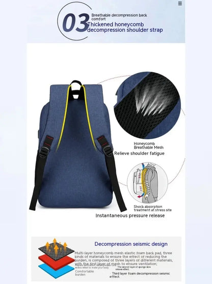 Mochila de viaje para hombre y mujer, bolsa de ordenador para estudiantes, a la moda, Simple, grande