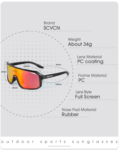 SCVCN Gafas de ciclismo Bicicleta de montaña Bicicleta Senderismo.